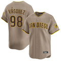 Elroe S.Diego Padres #98 Randy Vasquez Player Khaki Home Limited Stitched Jerseys