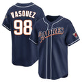 Elroe S.Diego Padres #98 Randy Vasquez Player Navy Cooperstown Collection Limited Home Stitched Jerseys