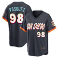 Elroe S.Diego Padres #98 Randy Vasquez Player Obsidian 2026 City Connect Home Limited T-shirt Stitched Jerseys