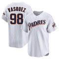 Elroe S.Diego Padres #98 Randy Vasquez Player White Cooperstown Collection Limited Home Stitched Jerseys