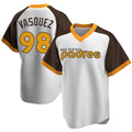 Elroe S.Diego Padres #98 Randy Vasquez Player White Home Cooperstown Collection Replica Game Stitched Jerseys