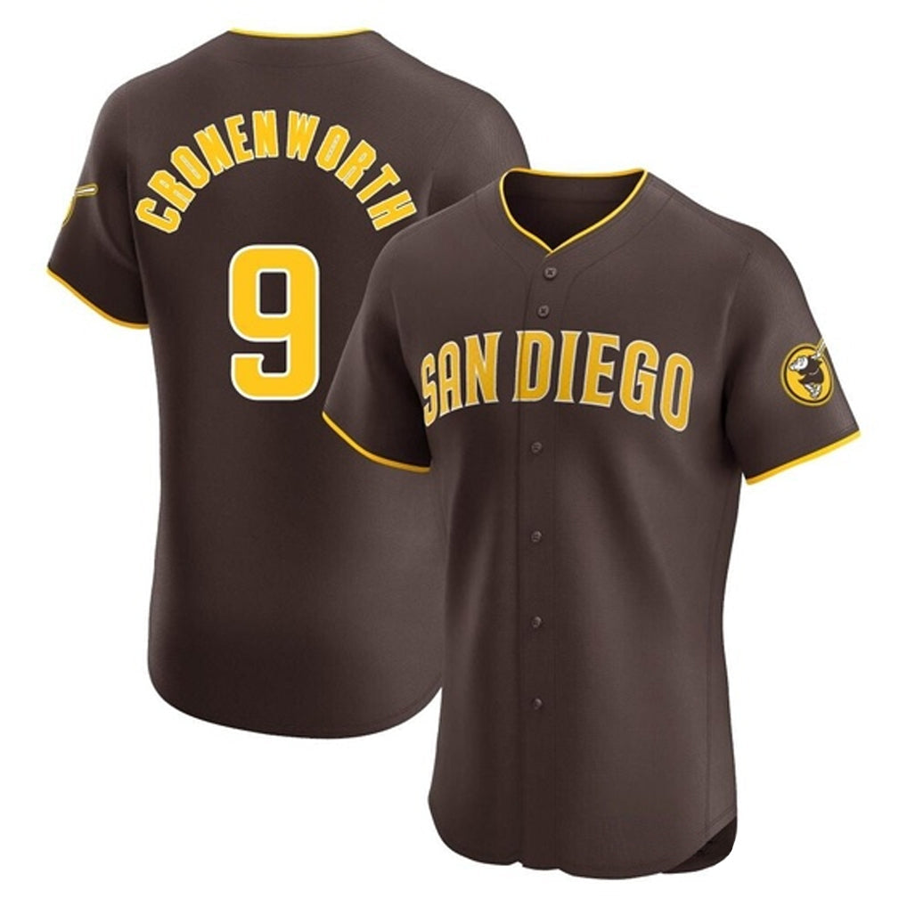 Elroe S.Diego Padres #9 Jake Cronenworth Player Brown Home Limited Elite Stitched Jerseys