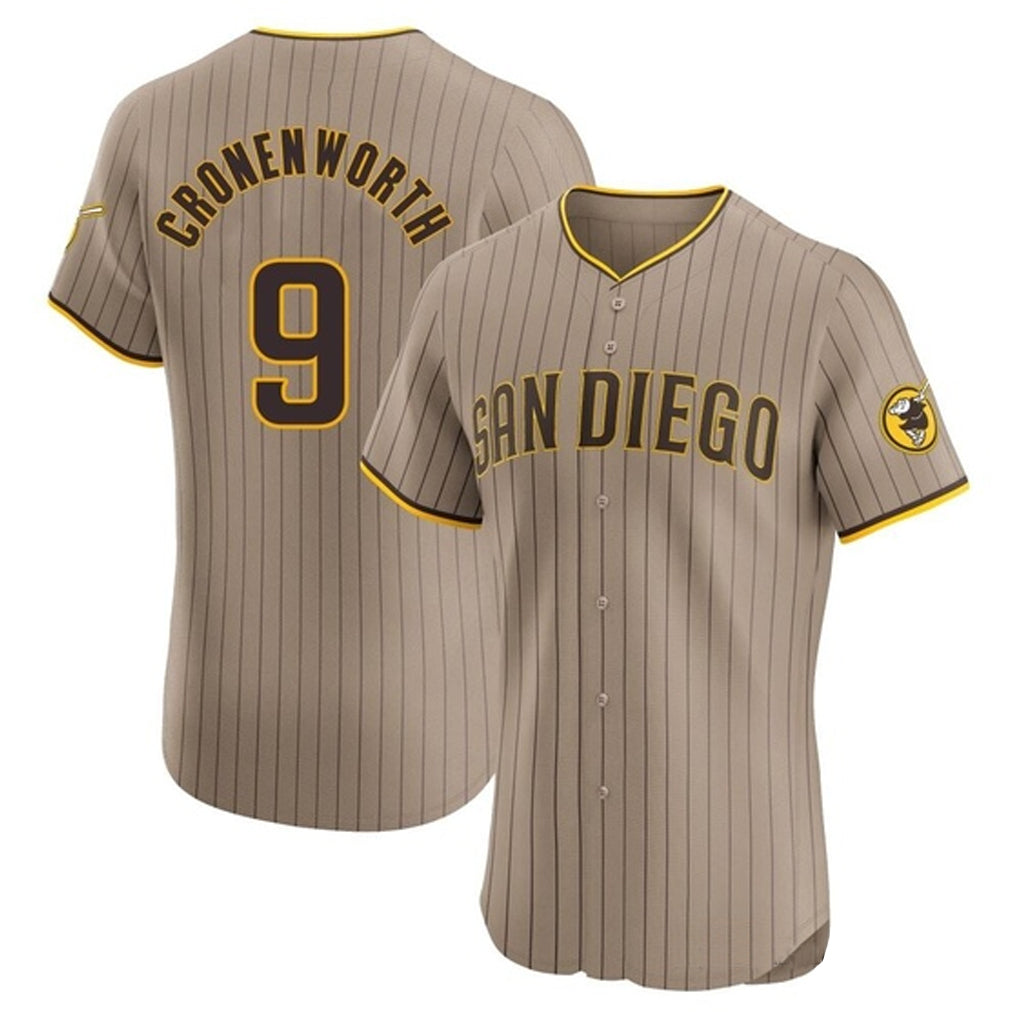 Elroe S.Diego Padres #9 Jake Cronenworth Player Khaki Home Limited Elite Stitched Jerseys