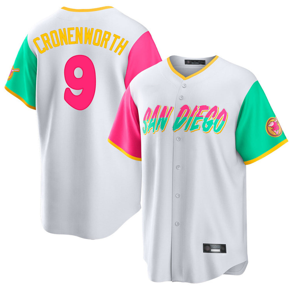 Elroe S.Diego Padres #9 Jake Cronenworth Player White City Connect Home Game Stitched Jerseys