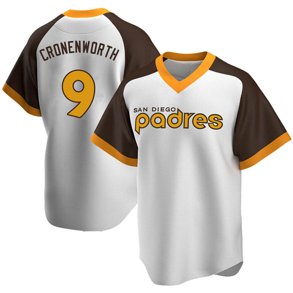 Elroe S.Diego Padres #9 Jake Cronenworth Player White Home Cooperstown Collection Replica Game Stitched Jerseys
