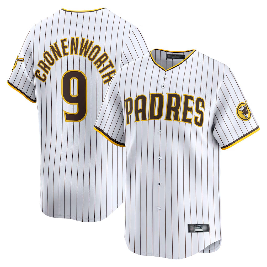 Elroe S.Diego Padres #9 Jake Cronenworth Player White Home Limited Stitched Jerseys