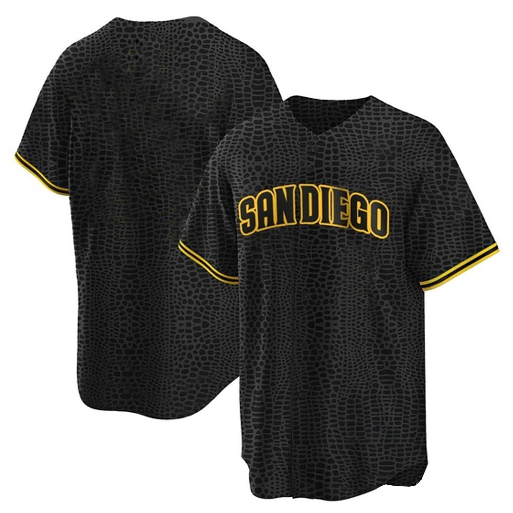 Elroe S.Diego Padres Blank Player Black Snake Skin City Home Game Stitched Jerseys
