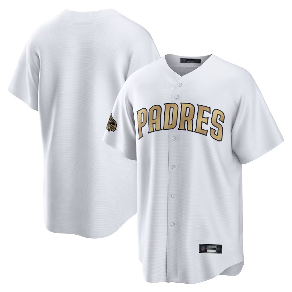 Elroe S.Diego Padres Blank Player Gold Replica All-Star Game White Stitched Jerseys