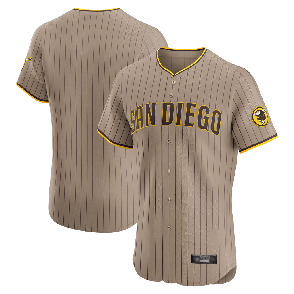 Elroe S.Diego Padres Blank Player Khaki Home Limited Elite Stitched Jerseys