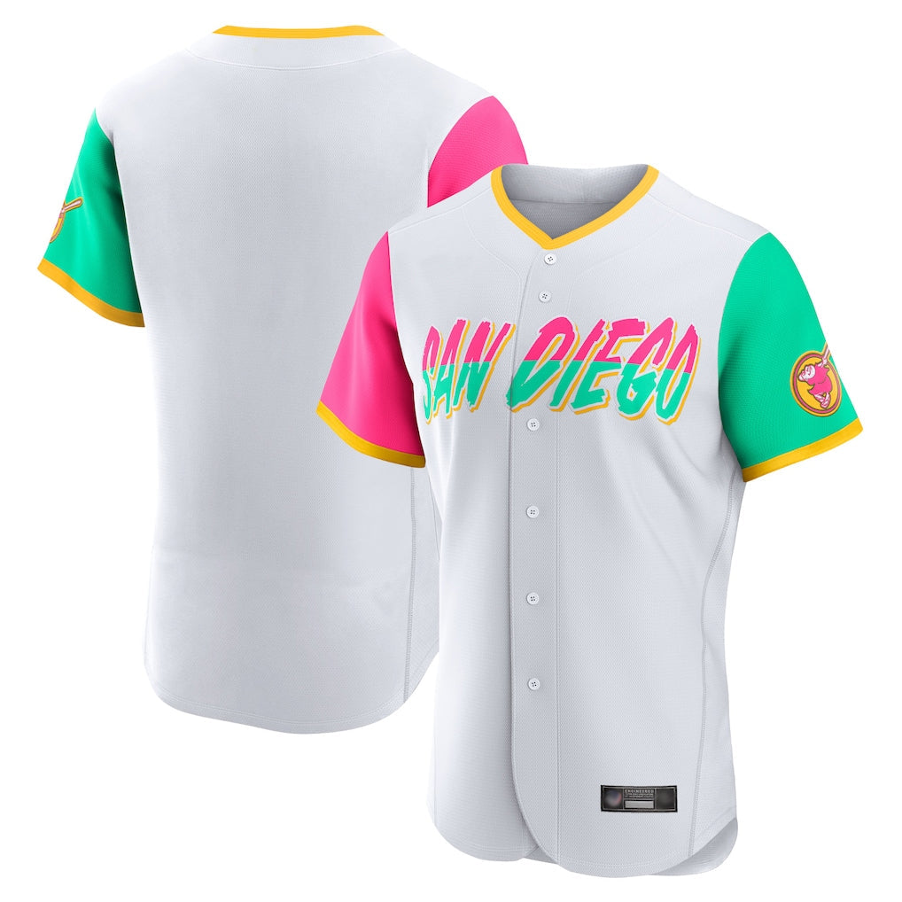 Elroe S.Diego Padres Blank Player White City Connect Home Limited Elite Stitched Jerseys