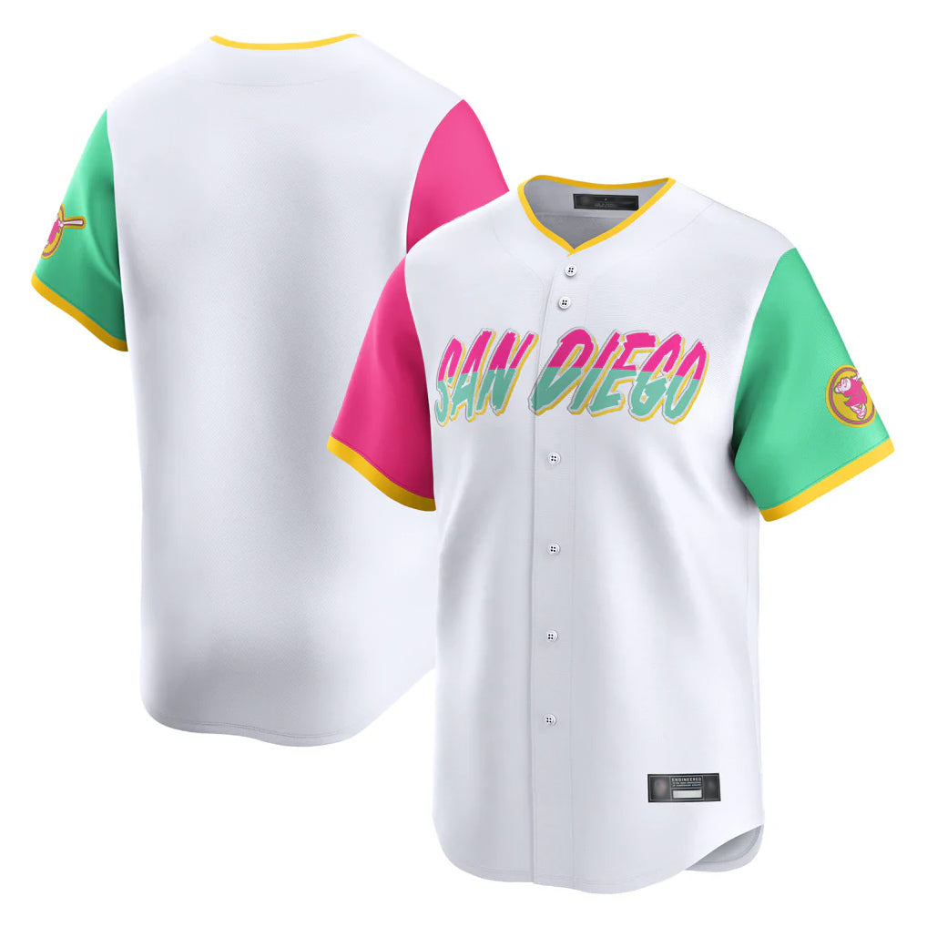 Elroe S.Diego Padres Blank Player White City Connect Home Limited Stitched Jerseys