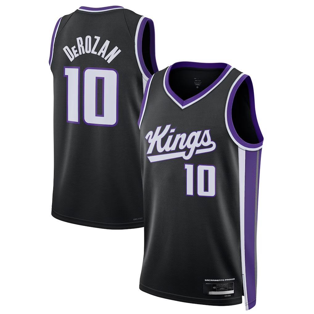 Elroe S.Kings #10 DeMar DeRozan Black Swingman Player Jerseys - Icon Edition