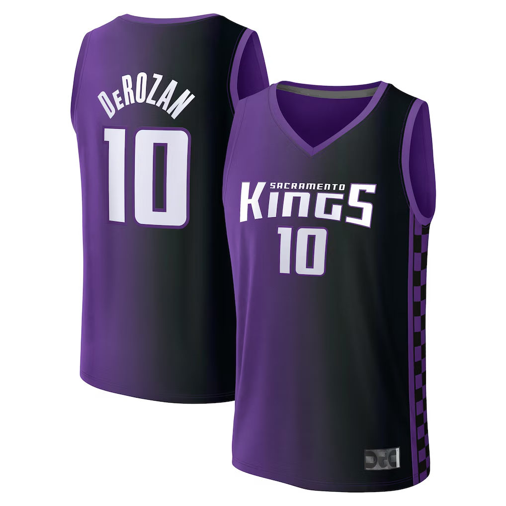 Elroe S.Kings #10 DeMar DeRozan Fanatics Purple Fast Break Replica Jerseys - Statement Edition