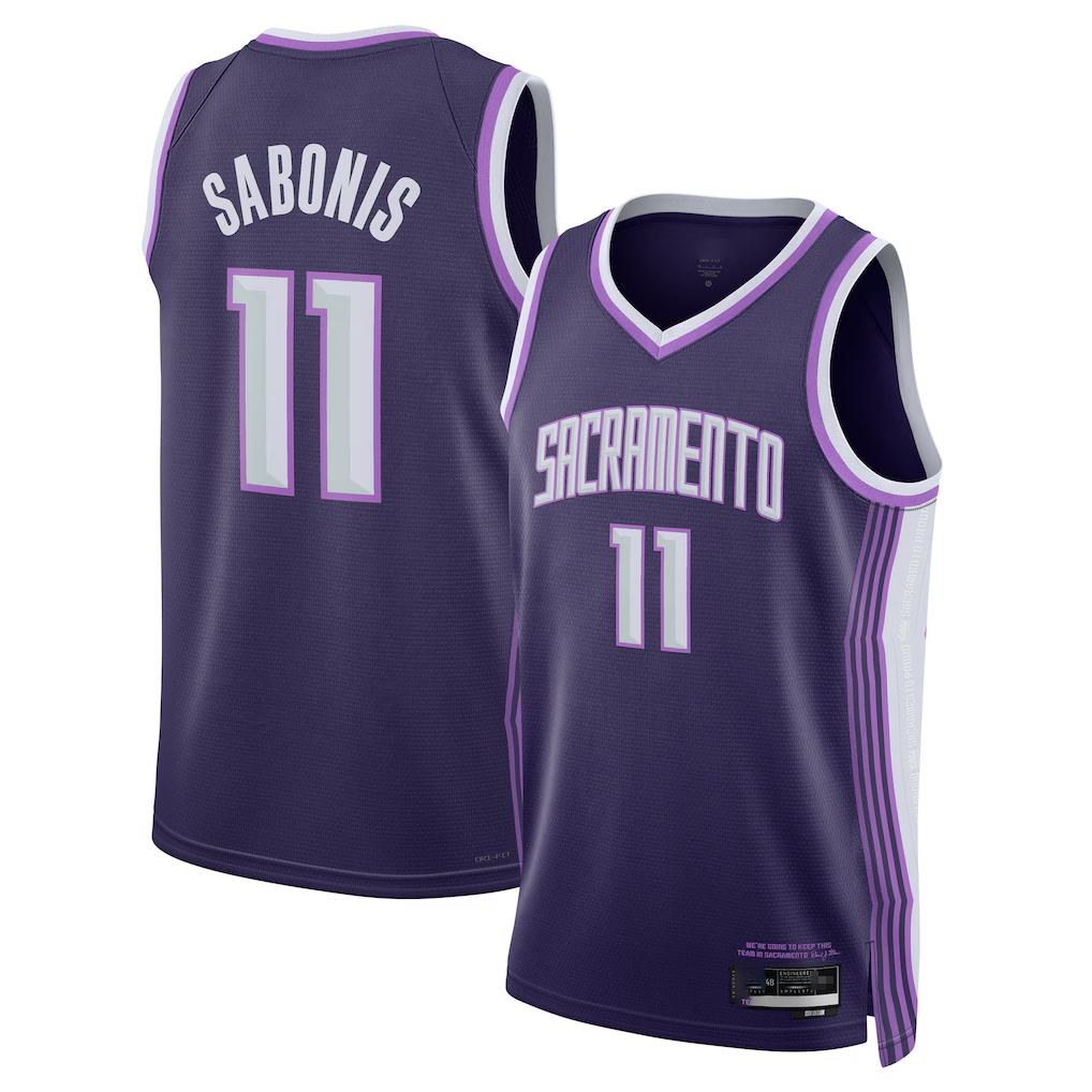 Elroe S.Kings #11 Domantas Sabonis Purple 2025-2026 Swingman Jerseys - City Edition