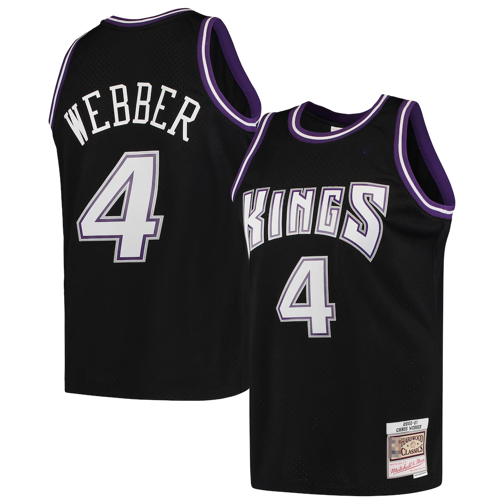 Elroe S.Kings #4 Chris Webber Mitchell & Ness Black 2000-2001 Hardwood Classics Swingman Jerseys