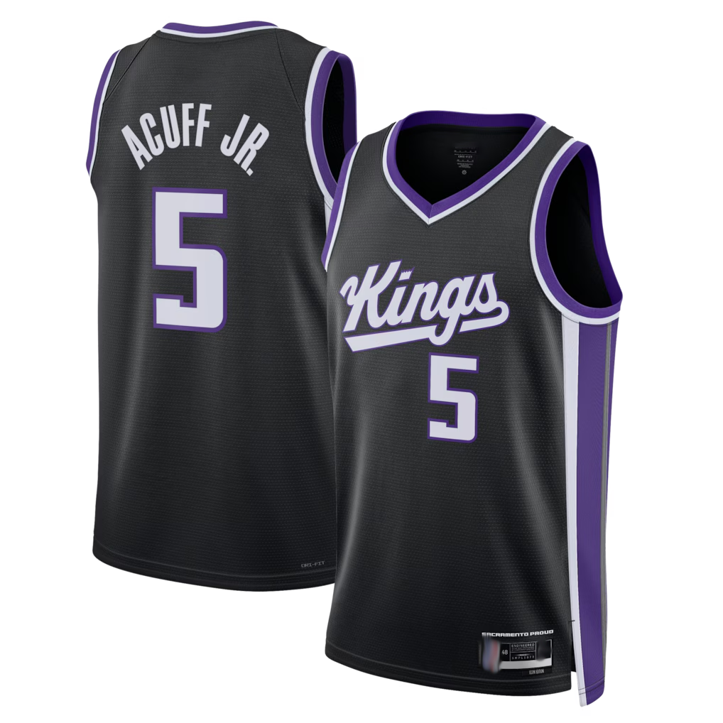 Elroe S.Kings #5 Darius Acuff Jr. Black Swingman Jerseys - Icon Edition