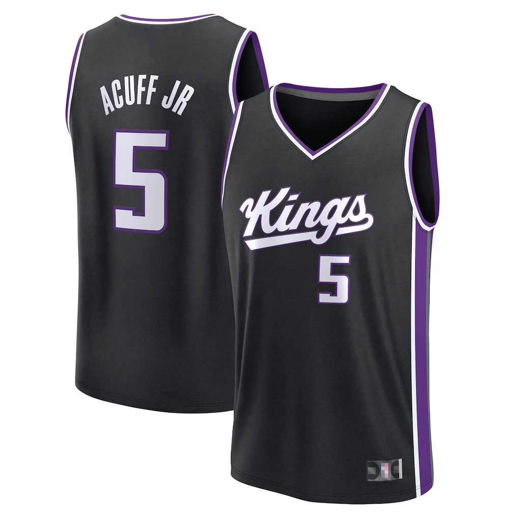 Elroe S.Kings #5 Darius Acuff Jr. Fanatics Black 2026 Draft First Round Pick Fast Break Jerseys - Icon Edition