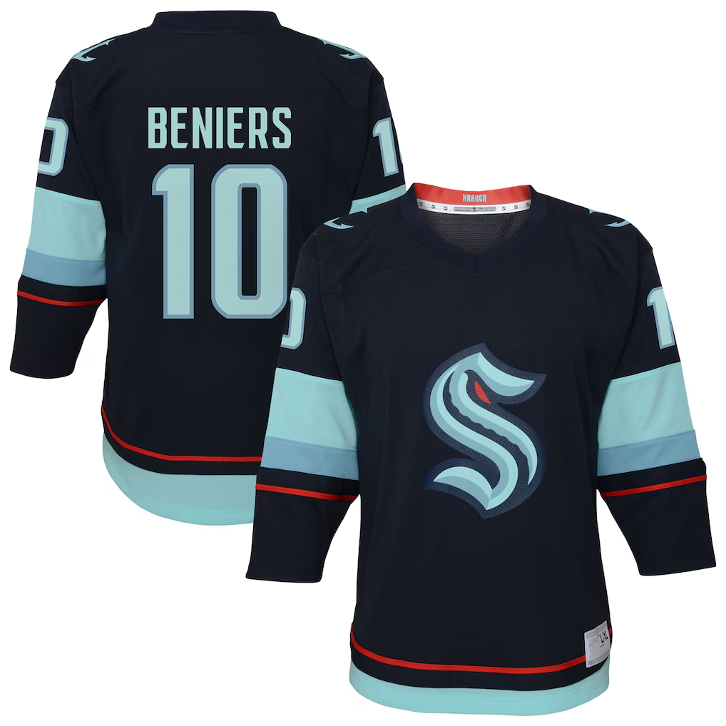 Elroe S.Kraken #10 Matty Beniers Navy Alternate Replica Player Jerseys