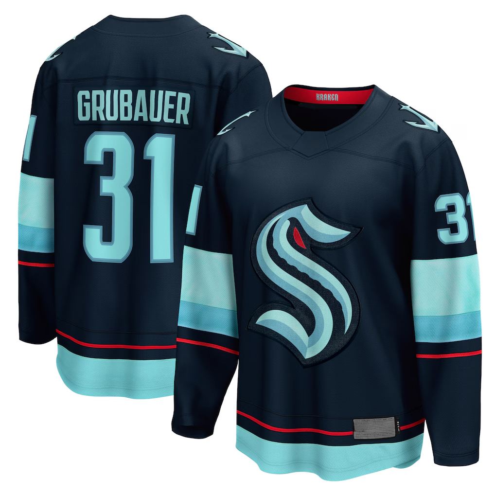 Elroe S.Kraken #31 Philipp Grubauer Navy Home Breakaway Player Jerseys