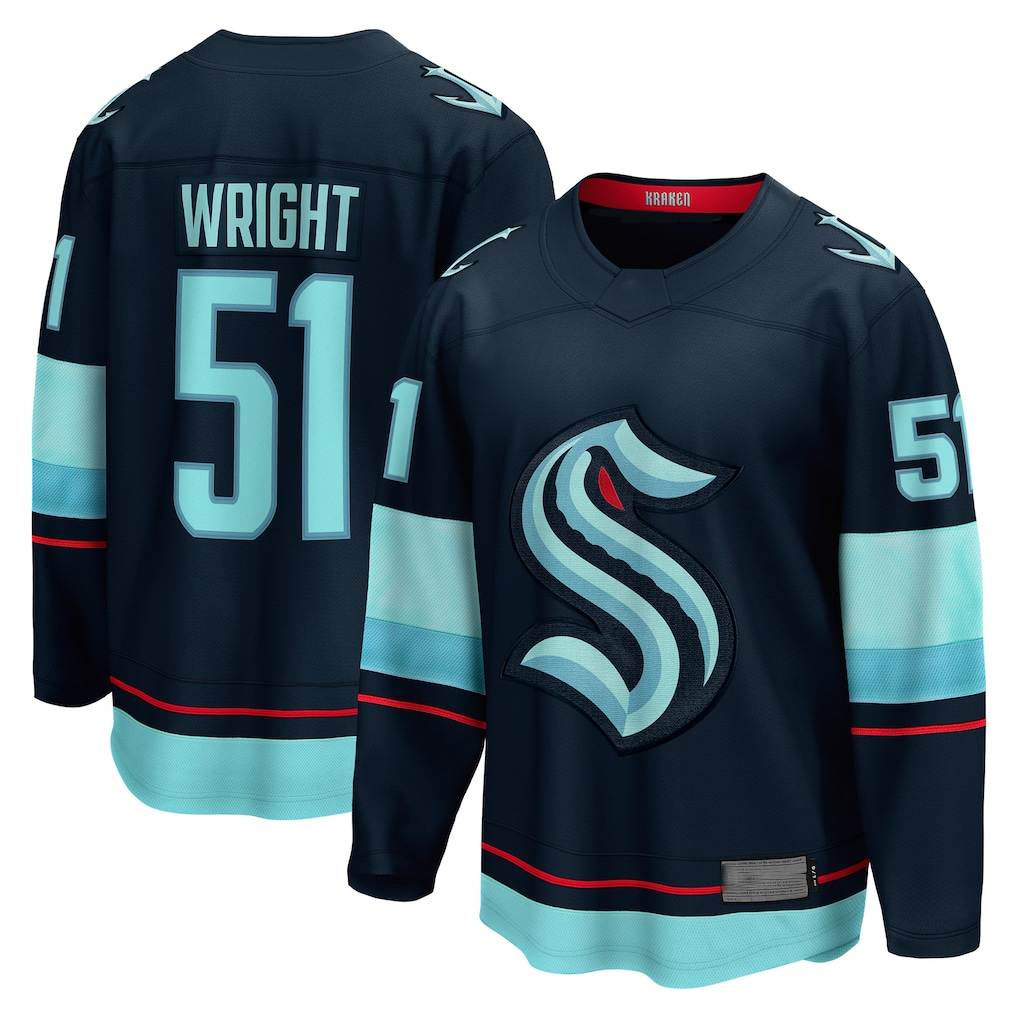 Elroe S.Kraken #51 Shane Wright Deep Sea Blue Home Breakaway Player Jerseys