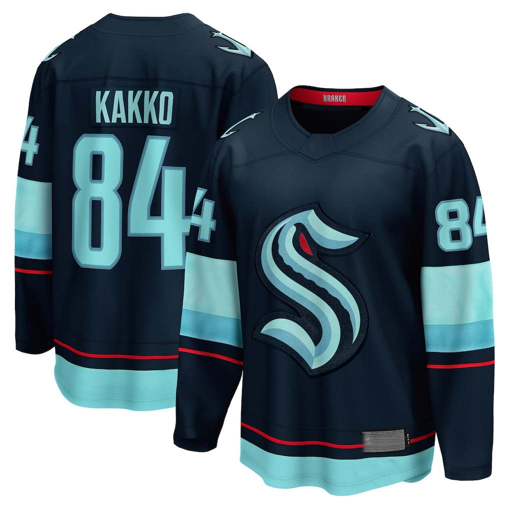 Elroe S.Kraken #84 Kaapo Kakko Deep Sea Blue Home Breakaway Player Jerseys