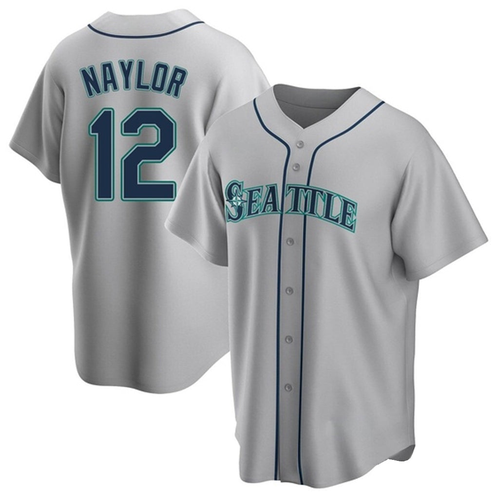 Elroe S.Mariners #12 Josh Naylor Player Gray Home Game Stitched Jerseys