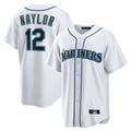 Elroe S.Mariners #12 Josh Naylor Player White Home Game Stitched Jerseys