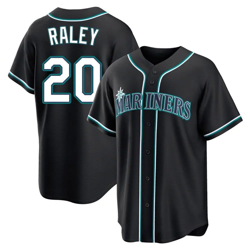 Elroe S.Mariners #20 Luke Raley Player Black Fashion Home Limited Stitched Jerseys