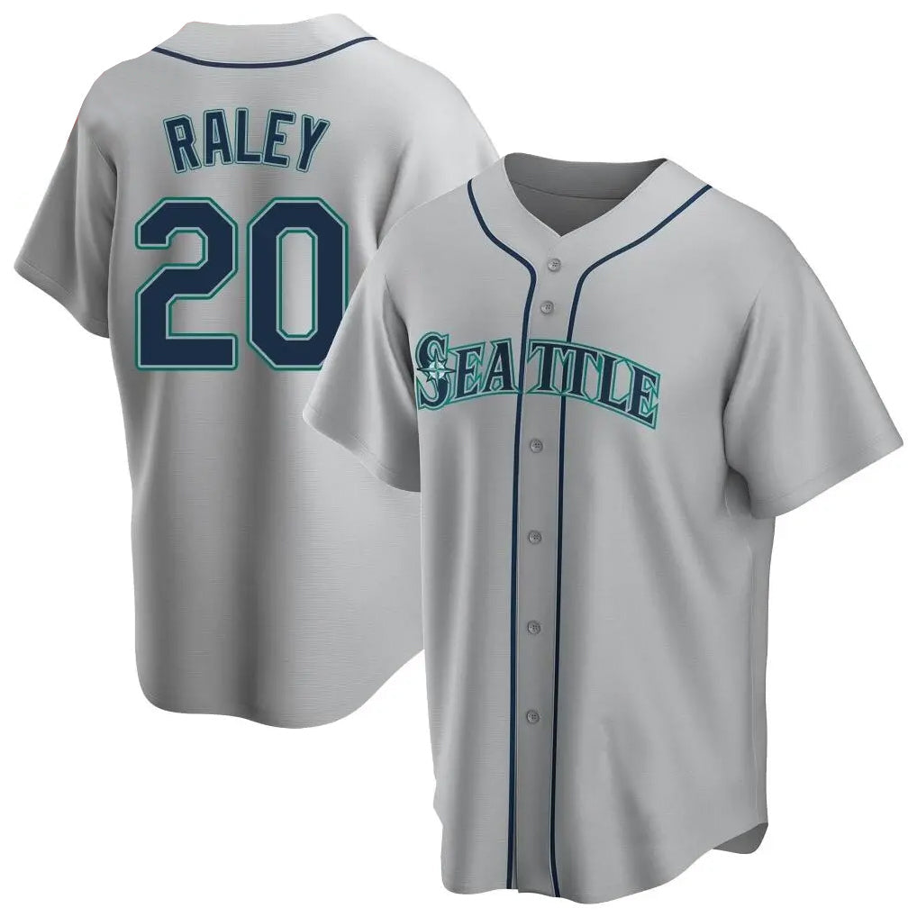 Elroe S.Mariners #20 Luke Raley Player Gray Home Game Stitched Jerseys