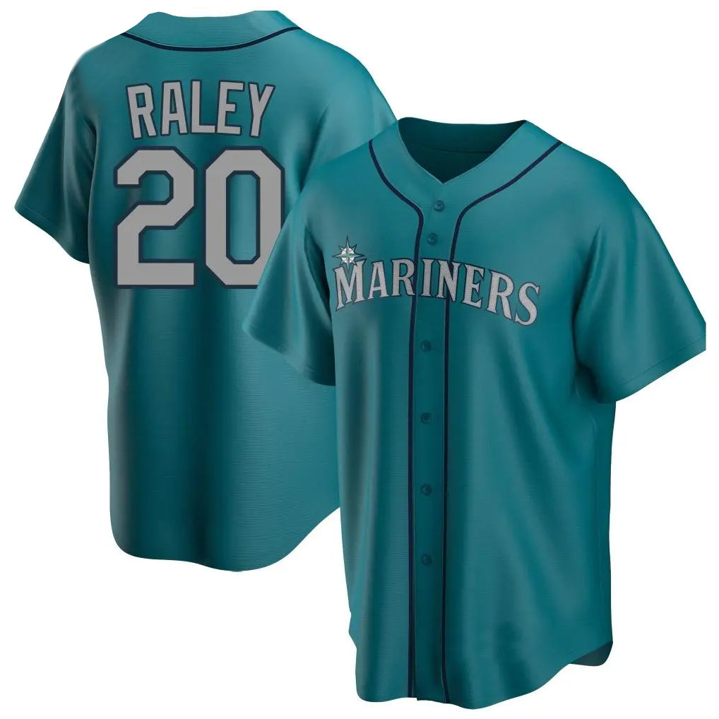 Elroe S.Mariners #20 Luke Raley Player Teal Home Game Stitched Jerseys