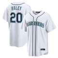 Elroe S.Mariners #20 Luke Raley Player White Home Game Stitched Jerseys