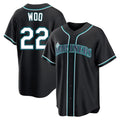 Elroe S.Mariners #22 Bryan Woo Player Black Fashion Home Limited Stitched Jerseys