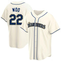 Elroe S.Mariners #22 Bryan Woo Player Cream Home Game Stitched Jerseys