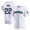 Elroe S.Mariners #22 Bryan Woo Player White Home Limited Stitched Jerseys