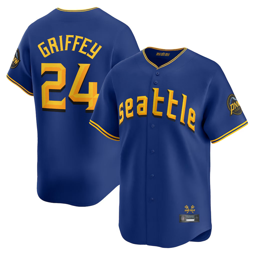 Elroe S.Mariners #24 Ken Griffey Jr Player Royal City Connect Home Limited Stitched Jerseys