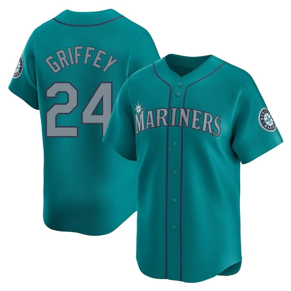 Elroe S.Mariners #24 Ken Griffey Jr Player Teal Home Limited Stitched Jerseys