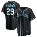 Elroe S.Mariners #29 Cal Raleigh Player Black Fashion Home Limited Stitched Jerseys