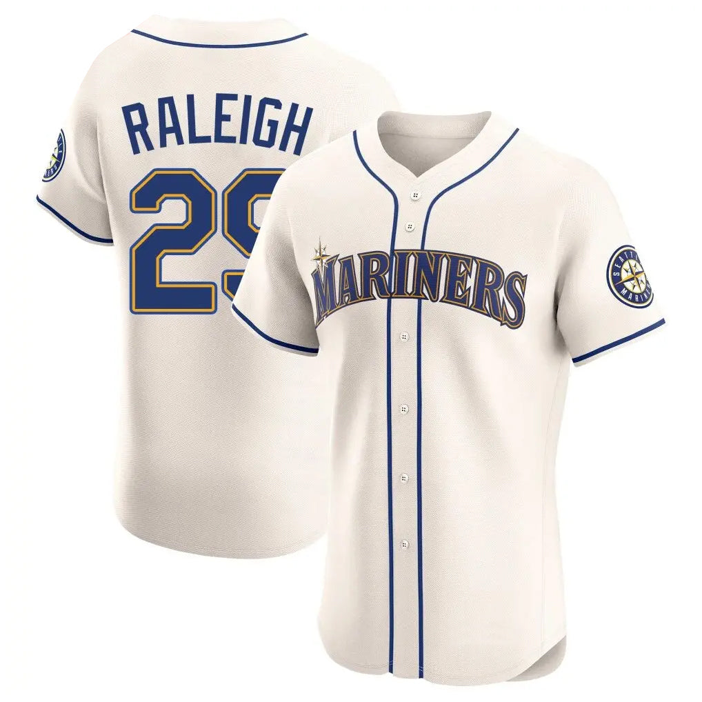 Elroe S.Mariners #29 Cal Raleigh Player Cream Home Limited Elite Stitched Jerseys