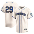 Elroe S.Mariners #29 Cal Raleigh Player Cream Home Limited Stitched Jerseys