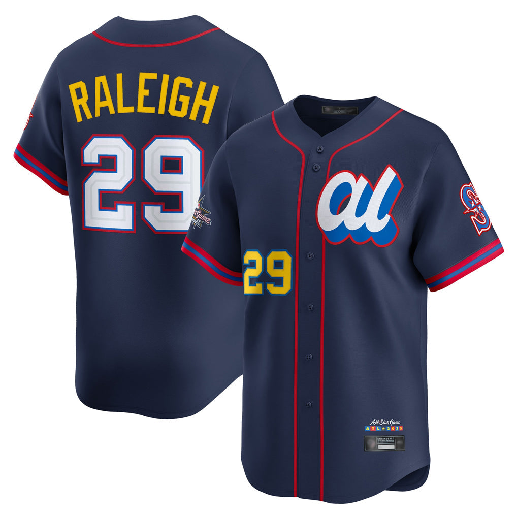 Elroe S.Mariners #29 Cal Raleigh Player Navy American League All-Star Edition Limited Stitched Jerseys
