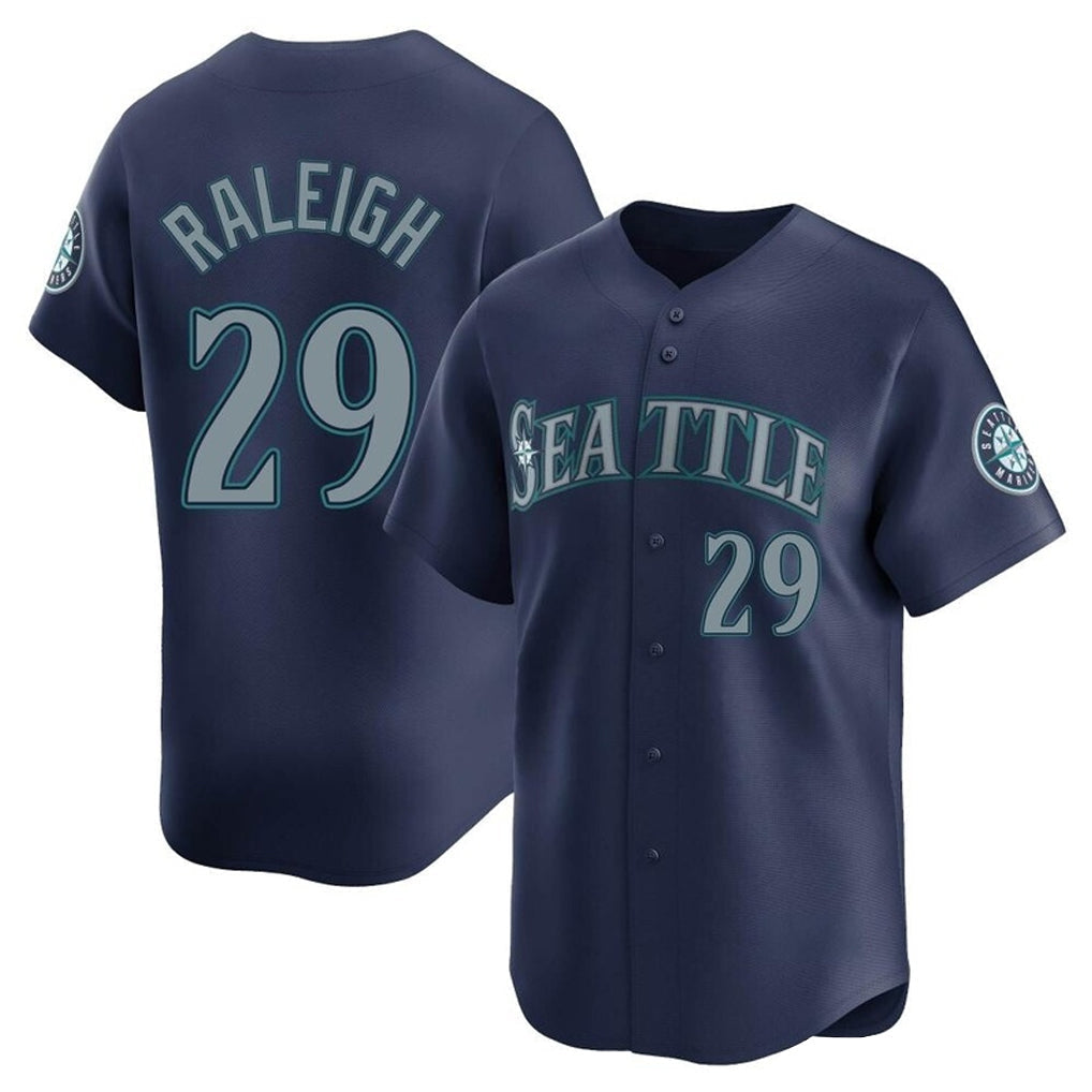 Elroe S.Mariners #29 Cal Raleigh Player Navy Home Limited Stitched Jerseys