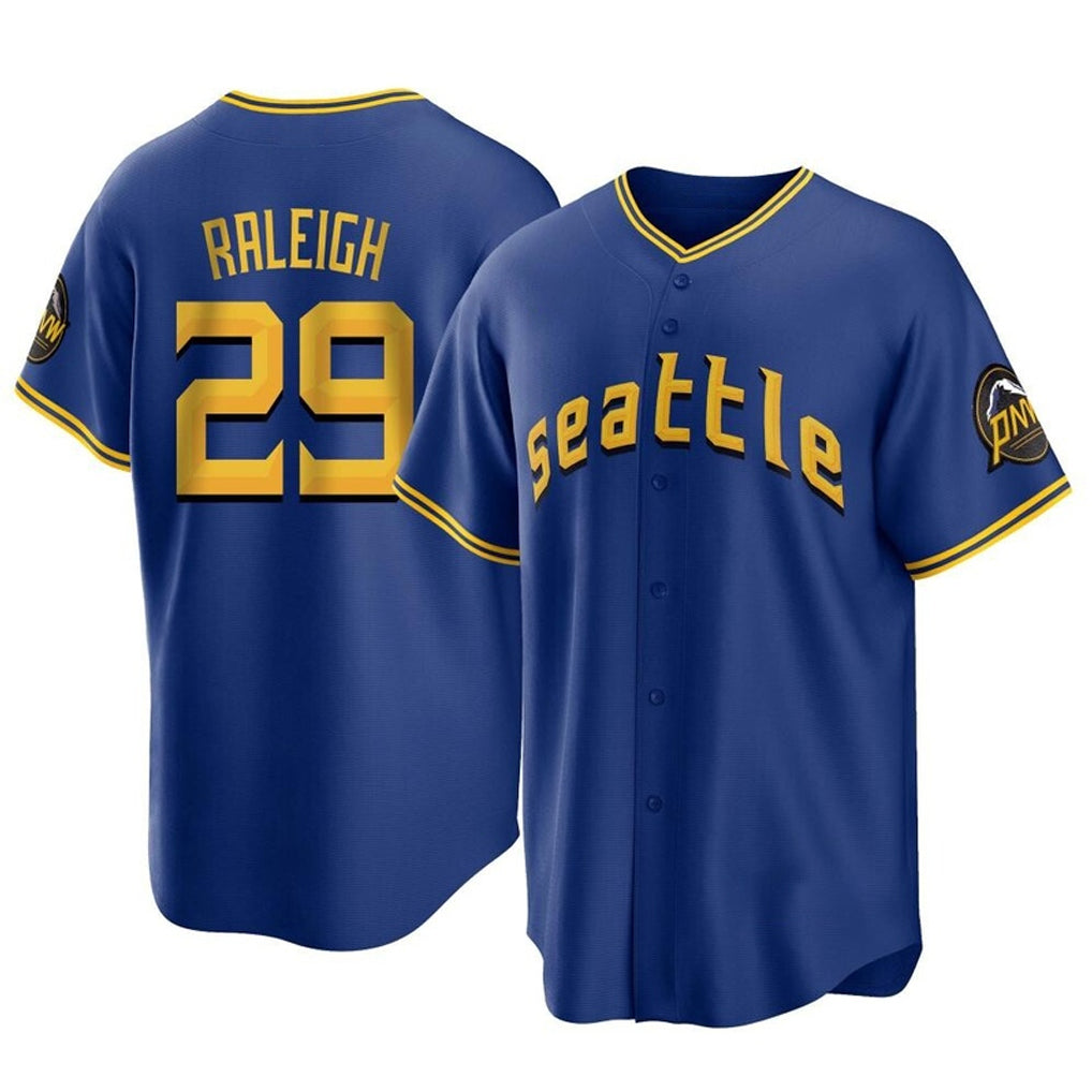 Elroe S.Mariners #29 Cal Raleigh Player Royal City Connect Home Game Stitched Jerseys