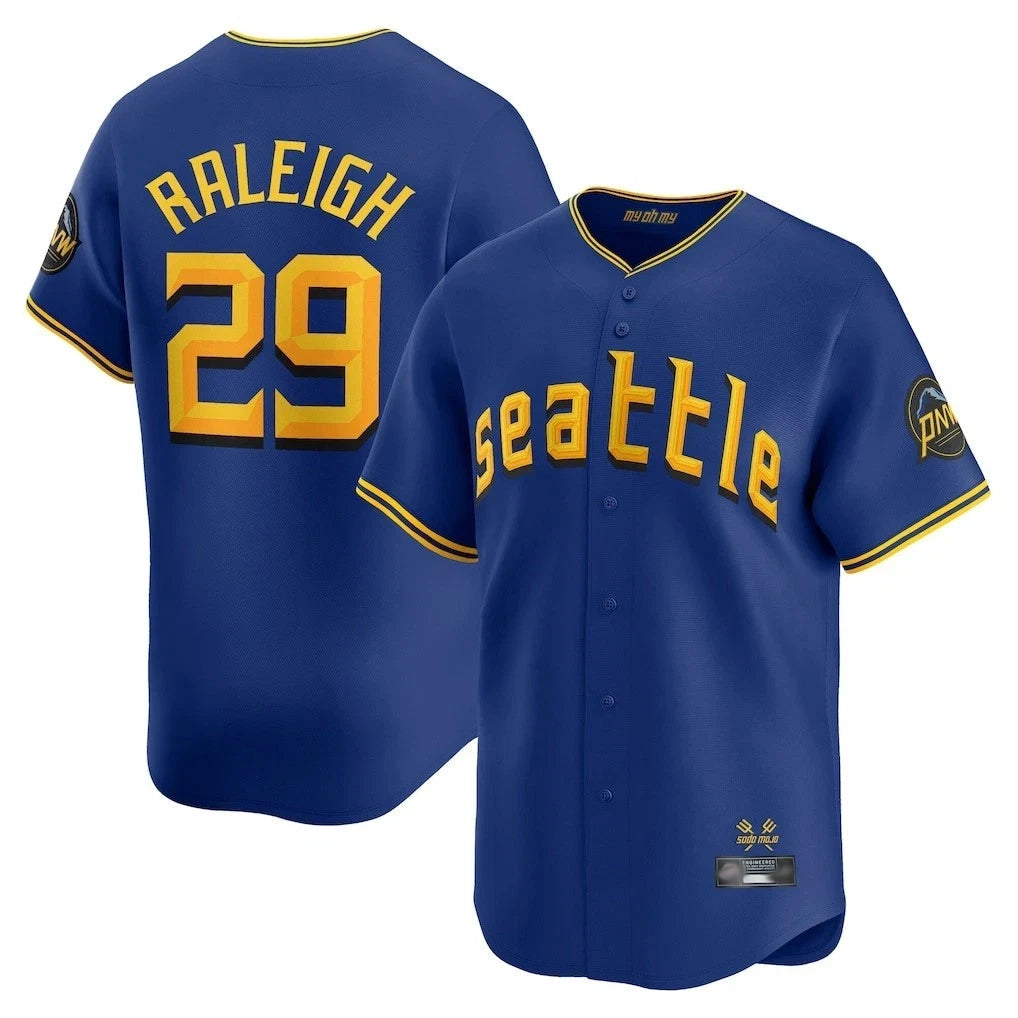 Elroe S.Mariners #29 Cal Raleigh Player Royal City Connect Home Limited Stitched Jerseys