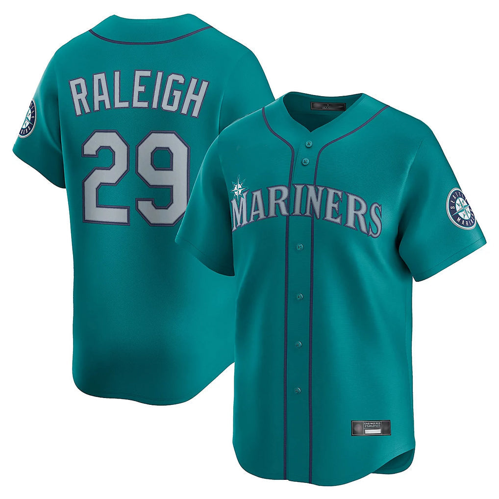 Elroe S.Mariners #29 Cal Raleigh Player Teal Home Limited Stitched Jerseys