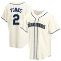 Elroe S.Mariners #2 Cole Young Player Cream Home Game Stitched Jerseys