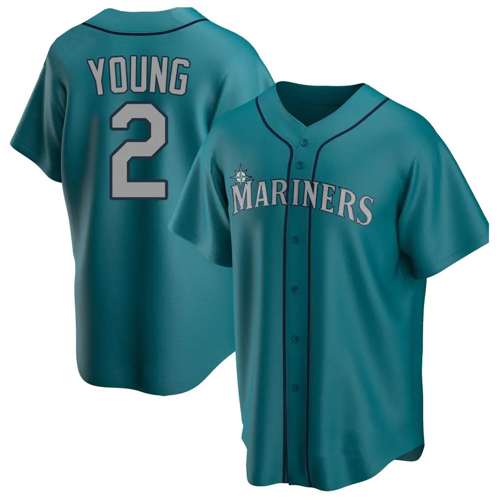 Elroe S.Mariners #2 Cole Young Player Teal Home Game Stitched Jerseys