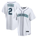 Elroe S.Mariners #2 Cole Young Player White Home Game Stitched Jerseys