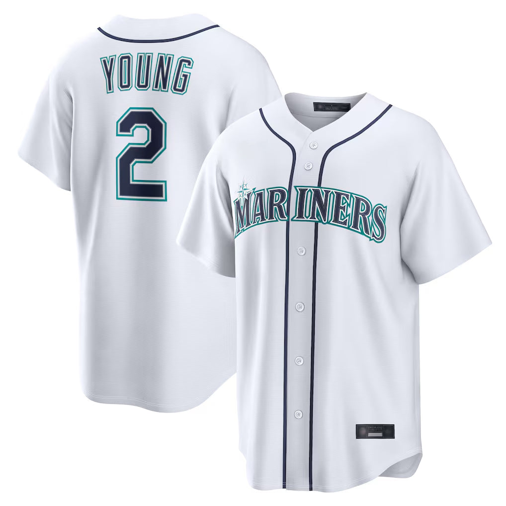 Elroe S.Mariners #2 Cole Young Player White Home Game Stitched Jerseys