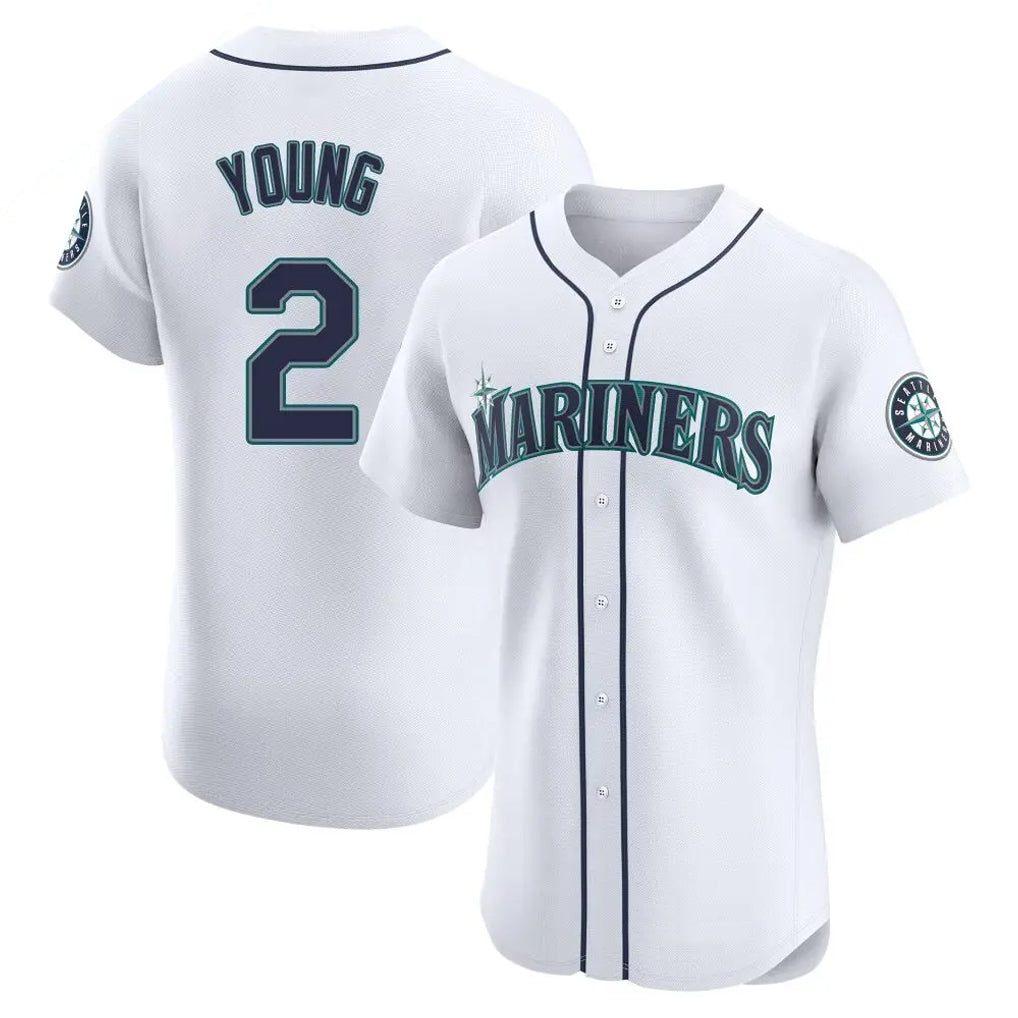 Elroe S.Mariners #2 Cole Young Player White Home Limited Elite Stitched Jerseys
