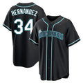 Elroe S.Mariners #34 Felix Hernandez Player Black Fashion Home Limited Stitched Jerseys